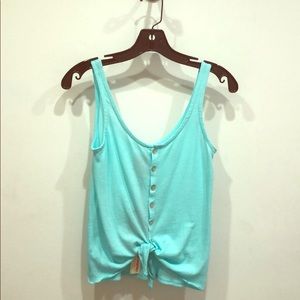 Chaser button down tie front tank